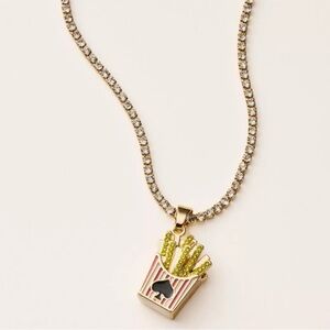 Kate Spade Gold and Pink French Fries Necklace